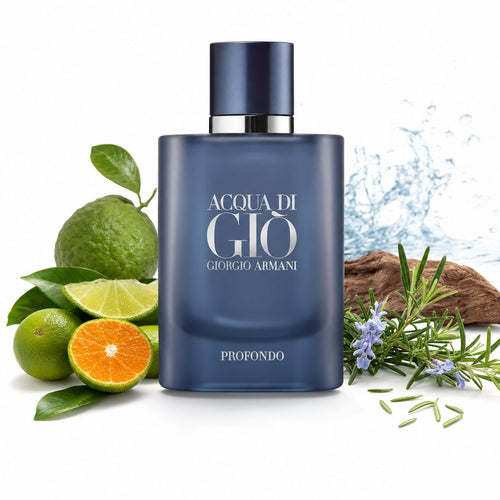 Acqua Di Gio Profondo EDP bottle with marine, green mandarin and bergamot notes